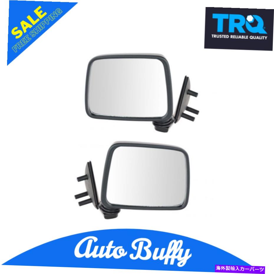 USミラー TRQブラックマニュアルサイドビューミラー左/右ペアセット適合パスファインダーD21トラック TRQ Black Manual Side View Mirror Left/Right Pair Set Fits Pathfinder D21 Truck【並行輸入品】