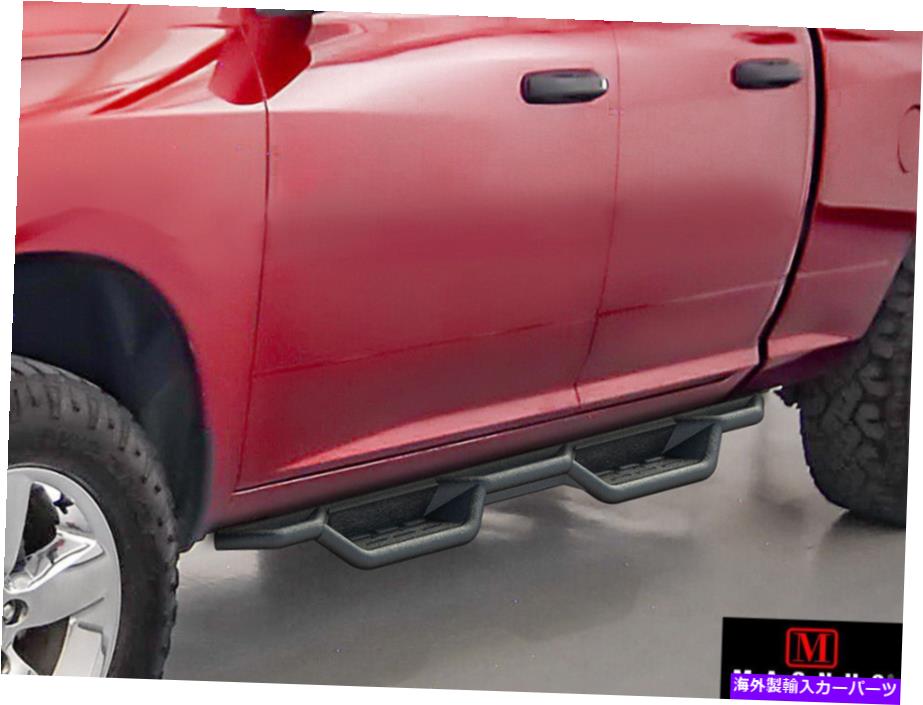 Nerf Bar 09-18ダッジラム1500クアッドキャブ用の黒いサイドステップナーフバー Black Side Step Nerf Bars For 09-18 Dodge Ram 1500 Quad Cab【並行輸入品】