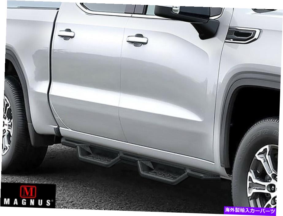 Nerf Bar 19-22シボレーシルバラードGMCシエラクルーキャブ用のブラックサイドステップナーフバー Black Side Step Nerf Bars For 19-22 Chevy Silverado GMC Sierra Crew Cab【並行輸入品】