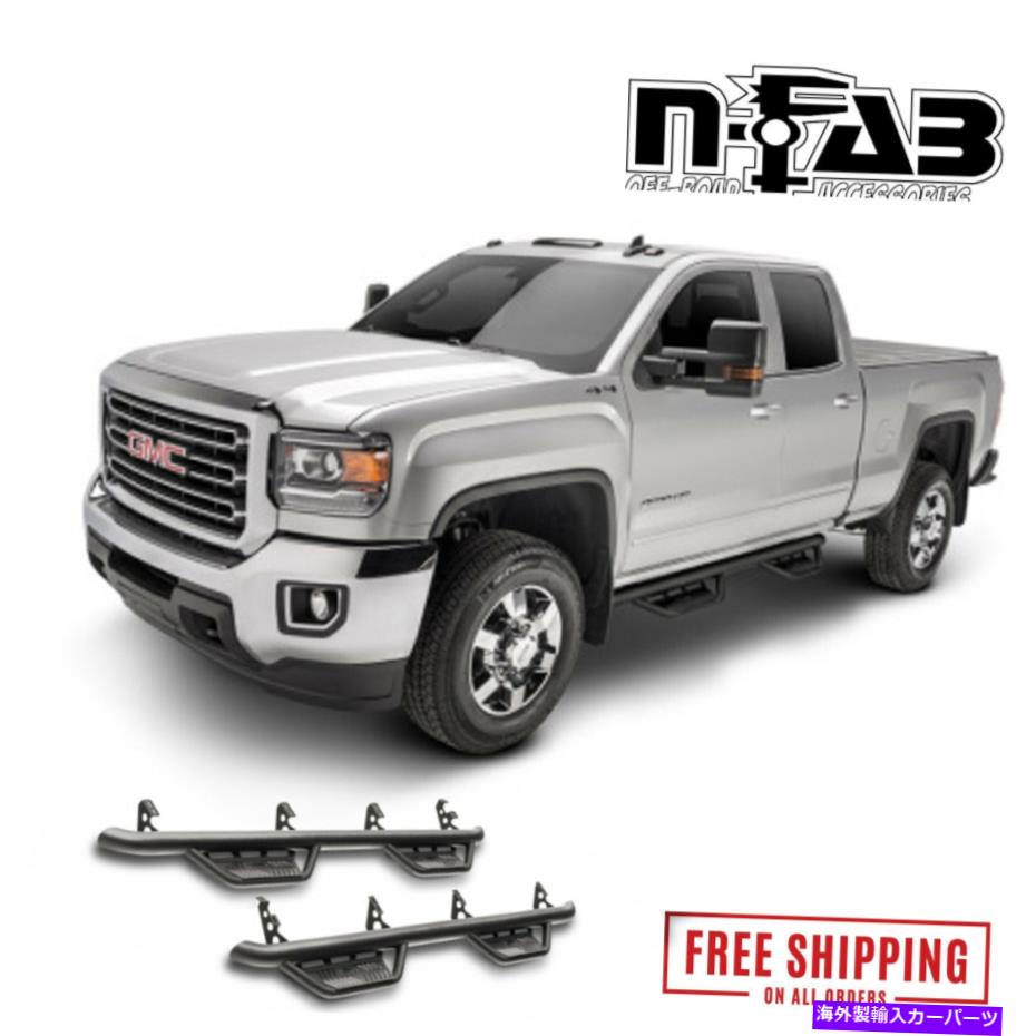 Nerf Bar N-FABキャブの長さテクスチャブラックナーフバーフィット2019-2021 GM 1500 6'4ダブルキャブ N-Fab Cab Length Textured Black Nerf Bar Fits 2019-2021 GM 1500 6'4 Double Cab【並行輸入品】