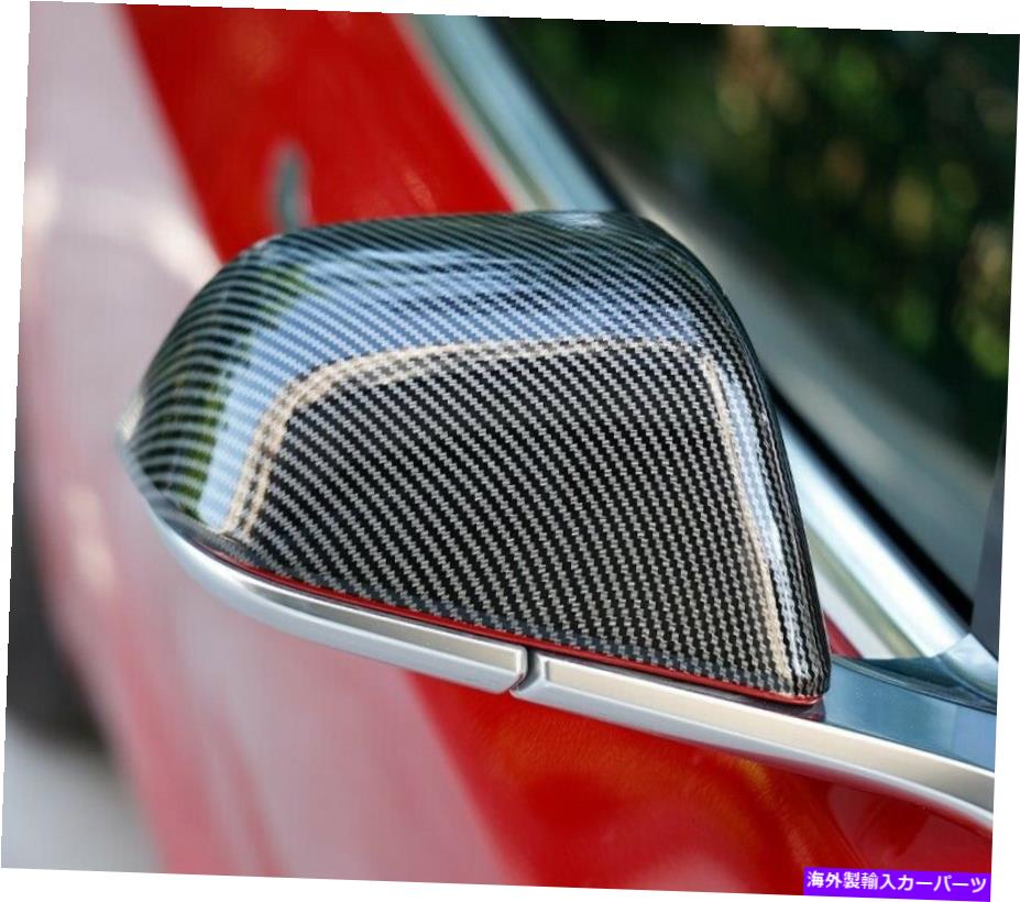 USミラー テスラモデルY 2020-2022 ABS用のカーボンファイバーサイドバックミラーカバートリムカップ Carbon Fiber Side Rearview Mirror Cover Trim Cup For Tesla Model Y 2020-2022 ABS【並行輸入品】
