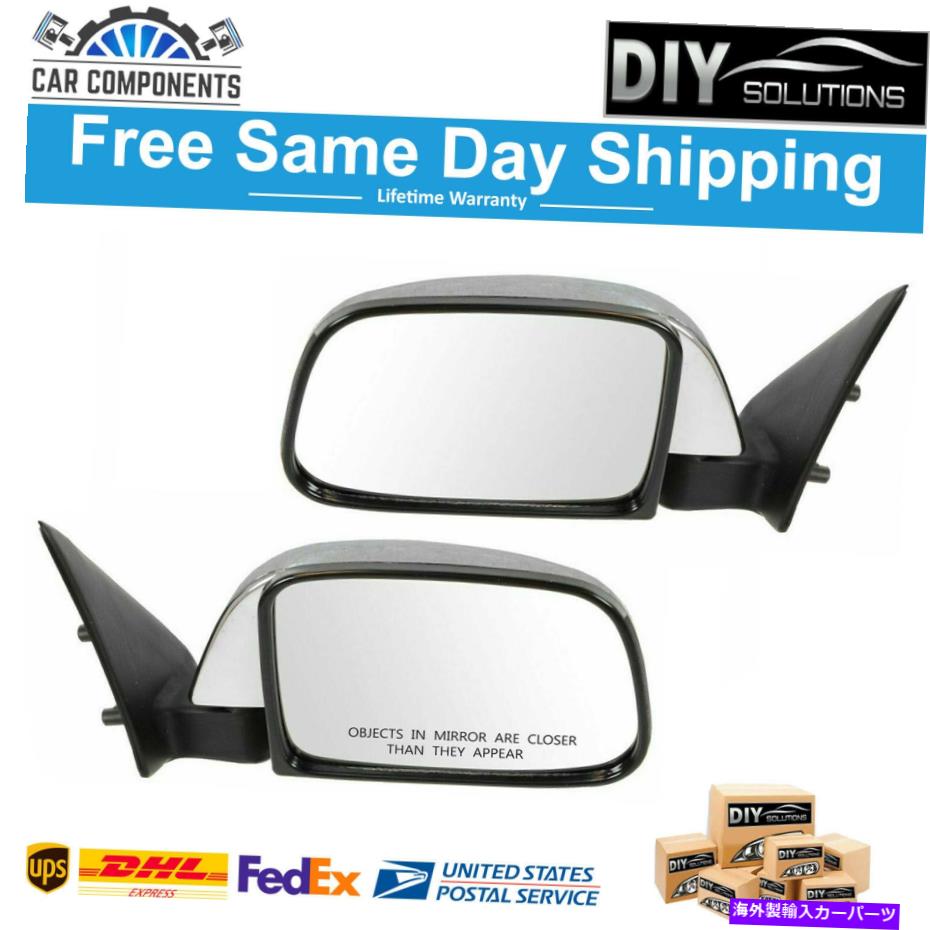 USミラー TRQ CHROMEマニュアルビューサイドミラー1989-1995トヨタピックアップ用LH＆RHペアセット TRQ Chrome Manual View Side Mirrors LH & RH Pair Set For 1989-1995 Toyota Pickup【並行輸入品】