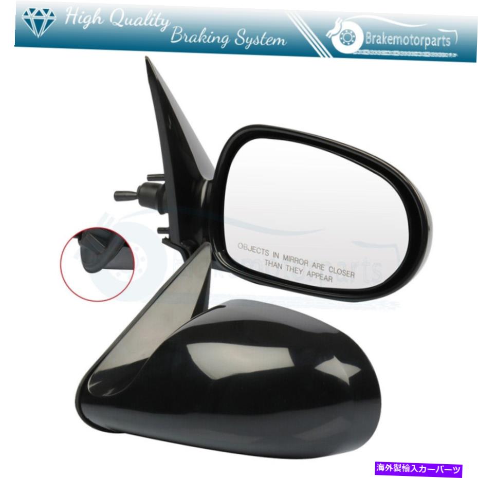 USミラー 2000年から2006年の日産セントラスムーズ+LH＆RHのペアブラックマニュアルエクステリアミラー Pair Black Manual Exterior Mirrors For 2000-2006 Nissan Sentra Smooth+LH&RH【並行輸入品】