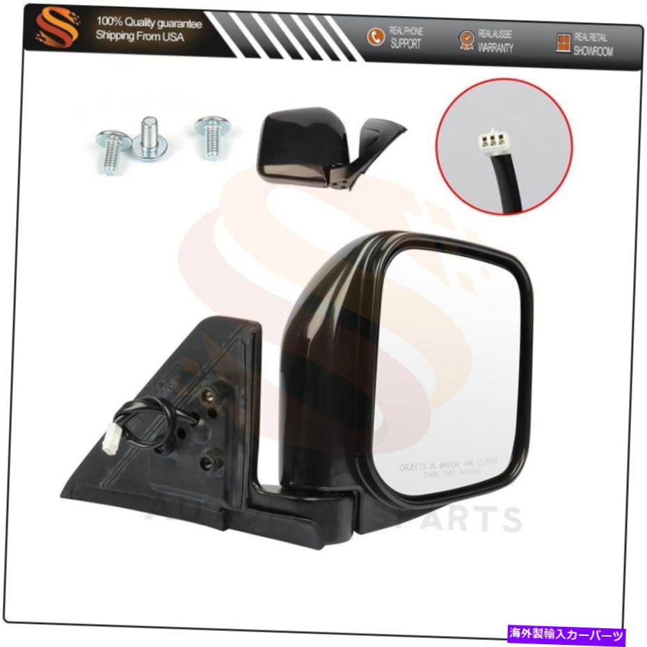USミラー ミラーフィット2000-2004ミツビシモンテロスポーツ乗客サイドパワーブラックスムーズ Mirror Fits 2000-2004 Mitsubishi Monterosport Passenger Side Power Black Smooth【並行輸入品】