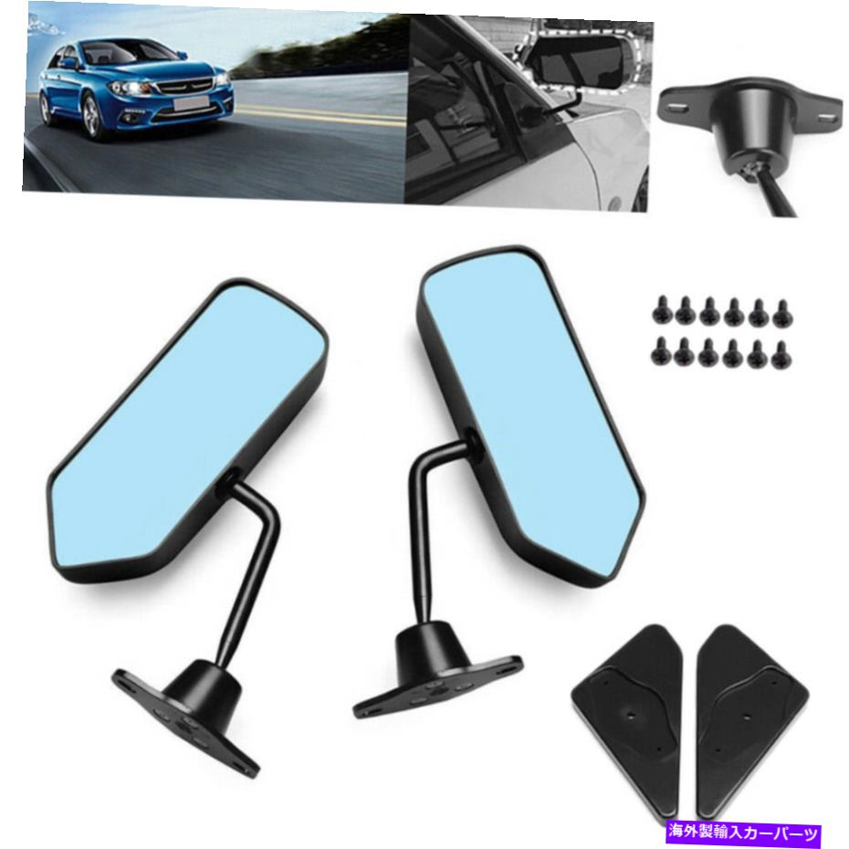 USミラー 2 xユニバーサルF1スタイルカーレーシングバックビューサイドウィングミラー凸ガラスブラック 2 X Universal F1 Style Car Racing Rearview Side Wing Mirrors Convex Glass Black【並行輸入品】