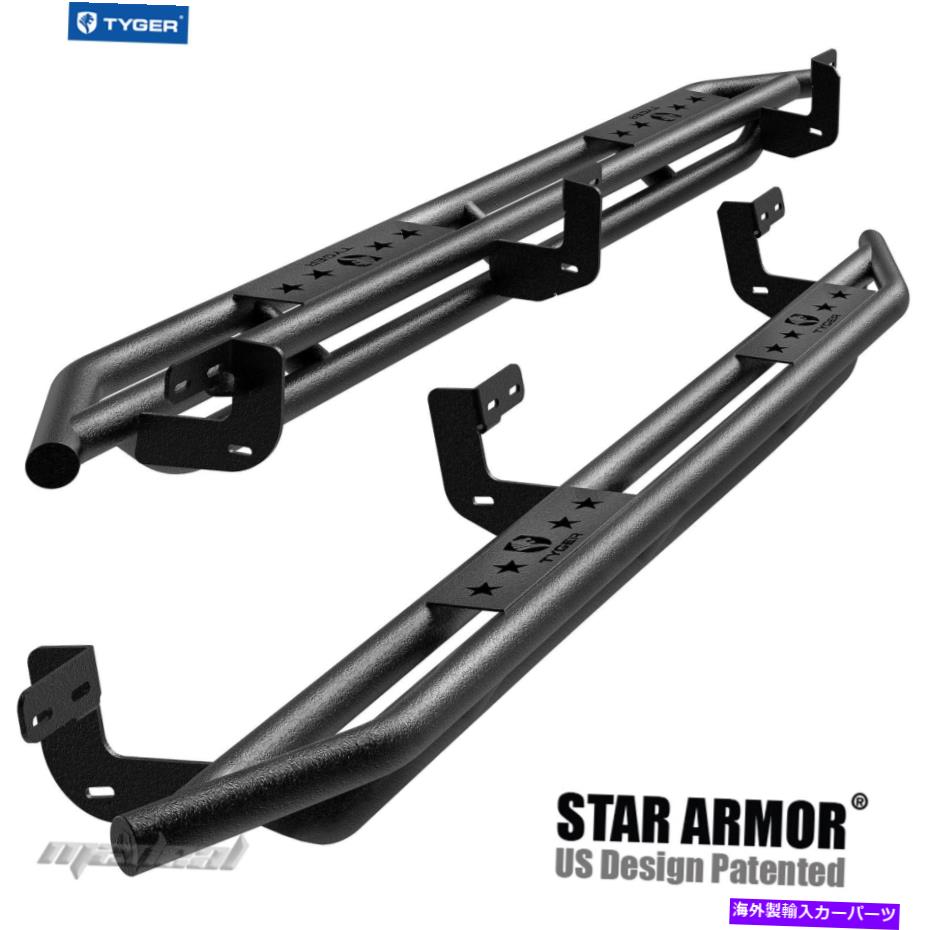 Nerf Bar タイガースターアーマーブラックサイドステップナーフバーフィット09-18ラムクルーキャブ TYGER Star Armor Black Side Step Nerf Bars Fit 09-18 Ram Crew Cab【並行輸入品】
