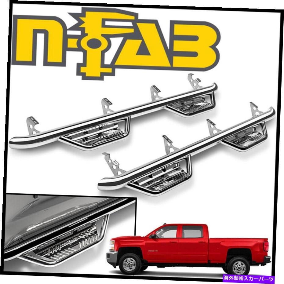 Nerf Bar n-fab nerf bars podium ssドロップステップバー2017-19シルバラド2500 3500 HDクルーキャブ N-FAB Nerf Bars Podium SS Drop Step Bars 2017-19 Silverado 2500 3500 HD Crew Cab【並行輸入品】