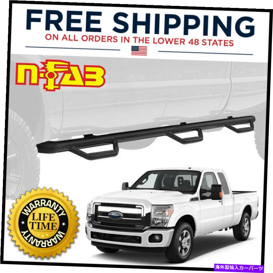 Nerf Bar n-fabドロップステップベッドアクセスグロスブラック99-16スーパーデューティ8.2 'ベッドスーパーキャブ N-Fab Drop Steps Bed Access Gloss Black for 99-16 Super Duty 8.2' Bed SuperCab【並行輸入品】
