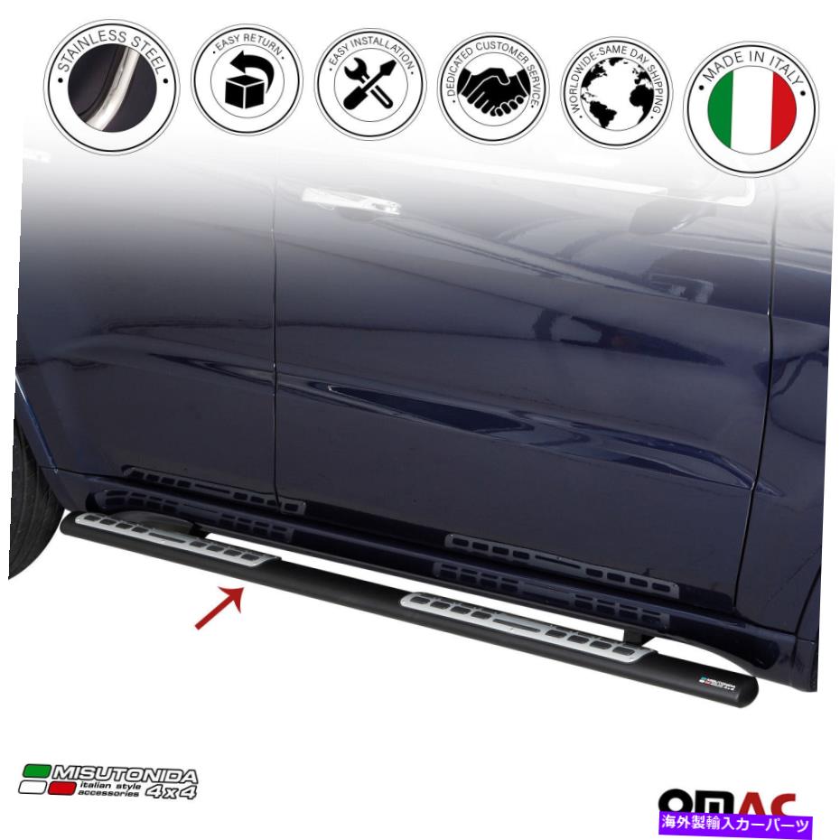 Nerf Bar ランニングボードはジープグランドチェロキーオーバーランド2015-2022 S.-Steel Black2 PCSに適合します Running Boards Fits Jeep Grand Cherokee Overland 2015-2022 S.Steel Black 2 Pcs【並行輸入品】