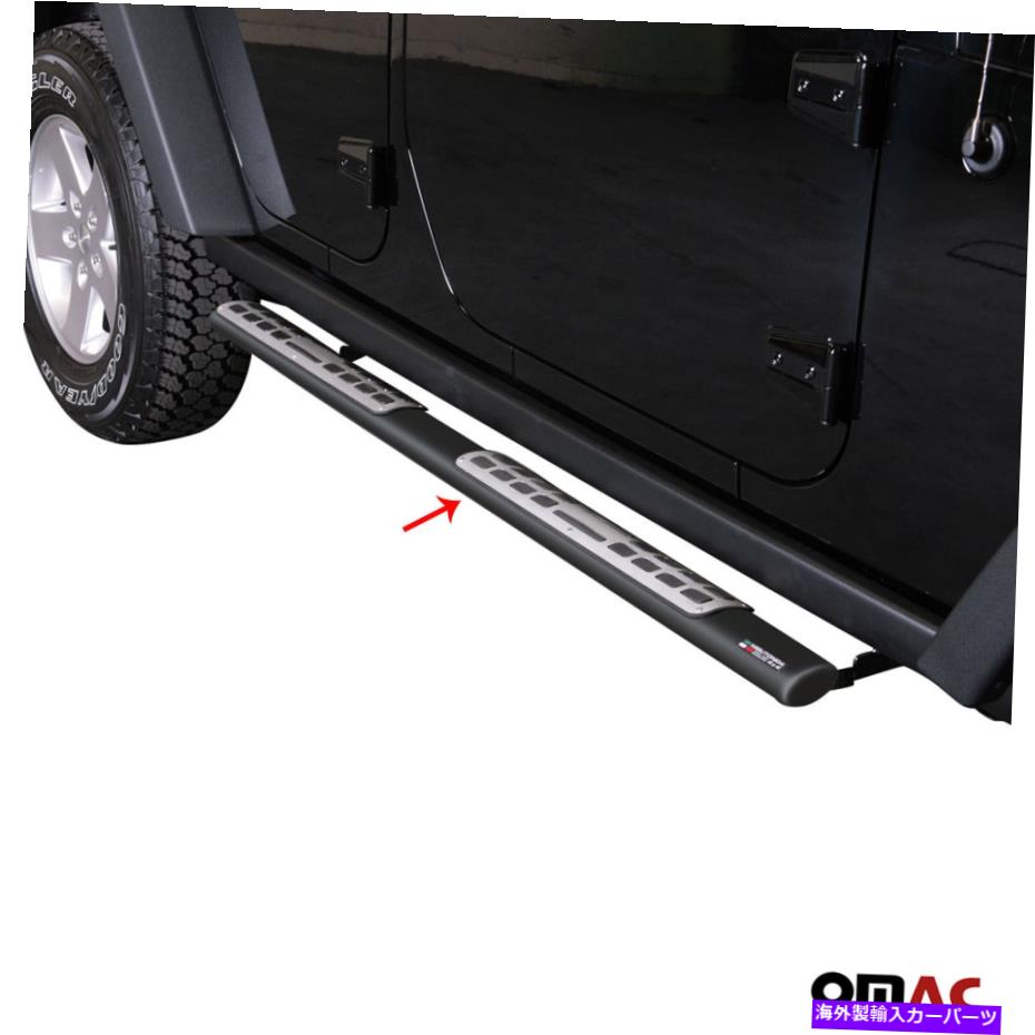Nerf Bar ランニングボードはジープラングラー2007-2022 nerf barsステンレス鋼ブラック2pcsに適合します Running Boards Fits Jeep Wrangler 2007-2022 Nerf Bars Stainless Steel Black 2Pcs【並行輸入品】