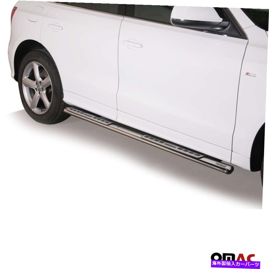 Nerf Bar ランニングボードはアウディQ7 2007-2015ネルフバーステンレス鋼シルバー2 PCSに適合します Running Boards Fits Audi Q7 2007-2015 Nerf Bars Stainless Steel Silver 2 Pcs【並行輸入品】