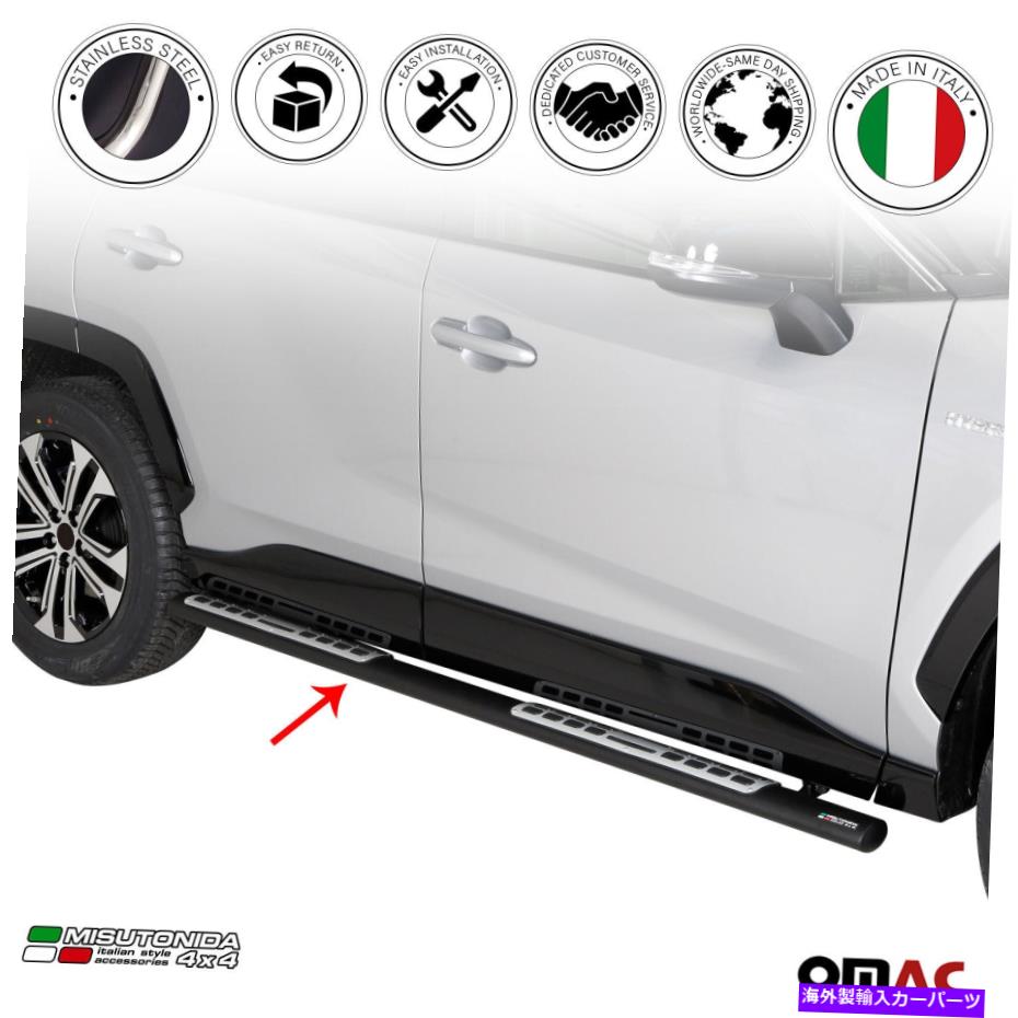 Nerf Bar ランニングボードはトヨタRAV4 2019-2022ネルフバーサイドステップS.Steel Black2x Running Boards Fits Toyota RAV4 2019-2022 Nerf Bars Side Steps S.Steel Black 2x【並行輸入品】