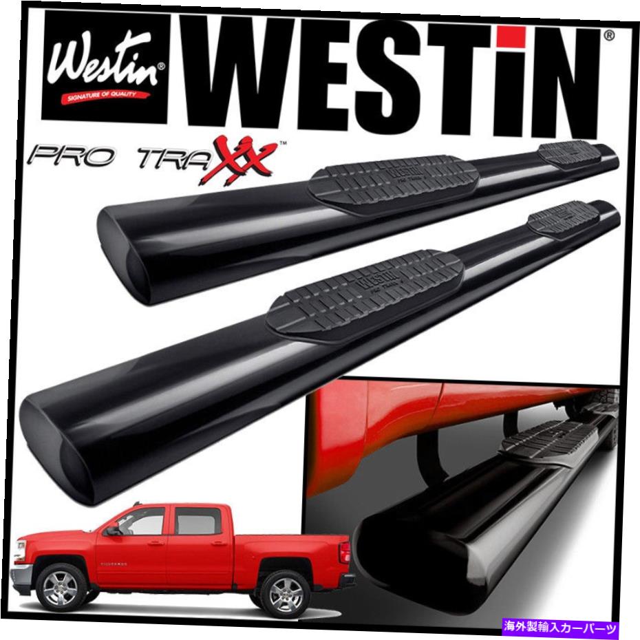 Westin 2007-2018 Chevy Silverado Crew Cab R7 Nerf Step Bars - Black