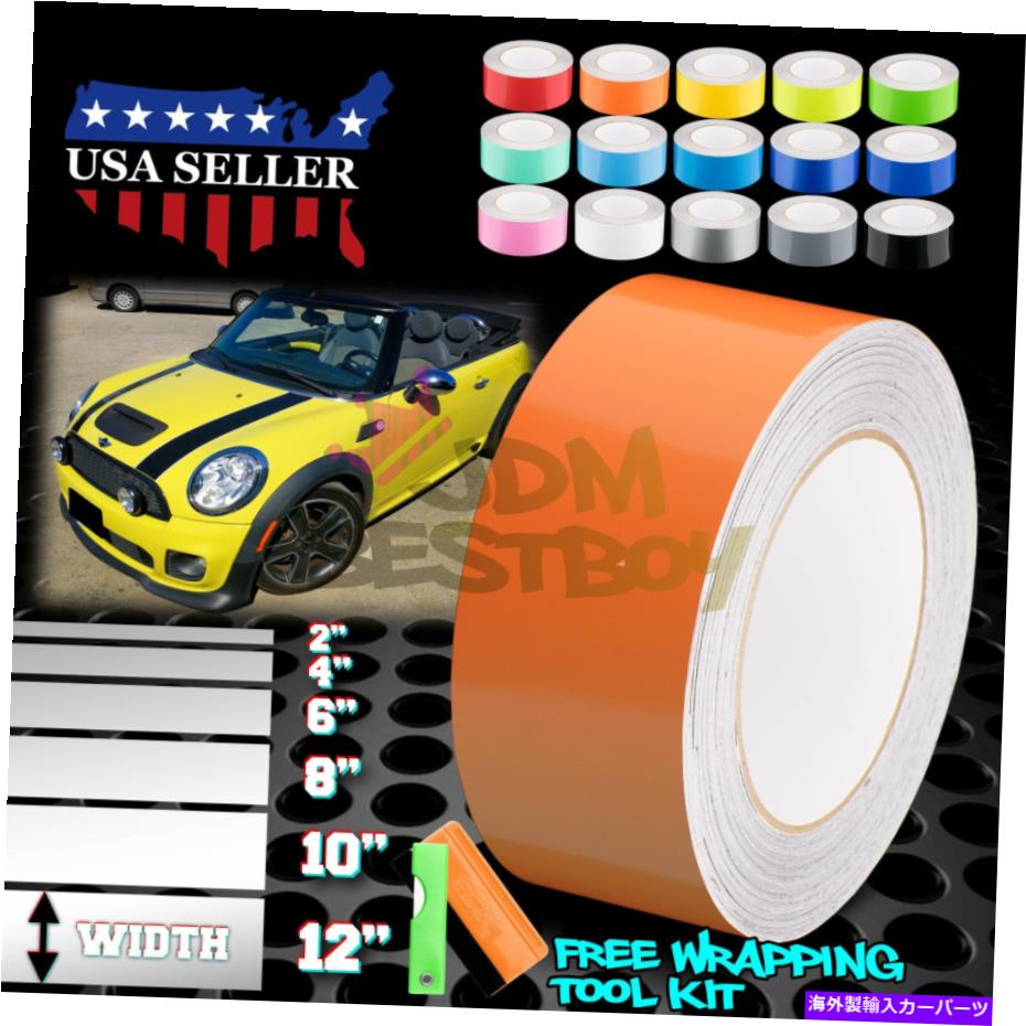 カーカバー ミニクーパーストライプ10フィート / 20フィート用のグロスカラーレーシングストライプビニールラップデカール Gloss Color Racing Stripes Vinyl Wrap Decal For Mini Cooper Stripe 10FT / 20FT【並行輸入品】