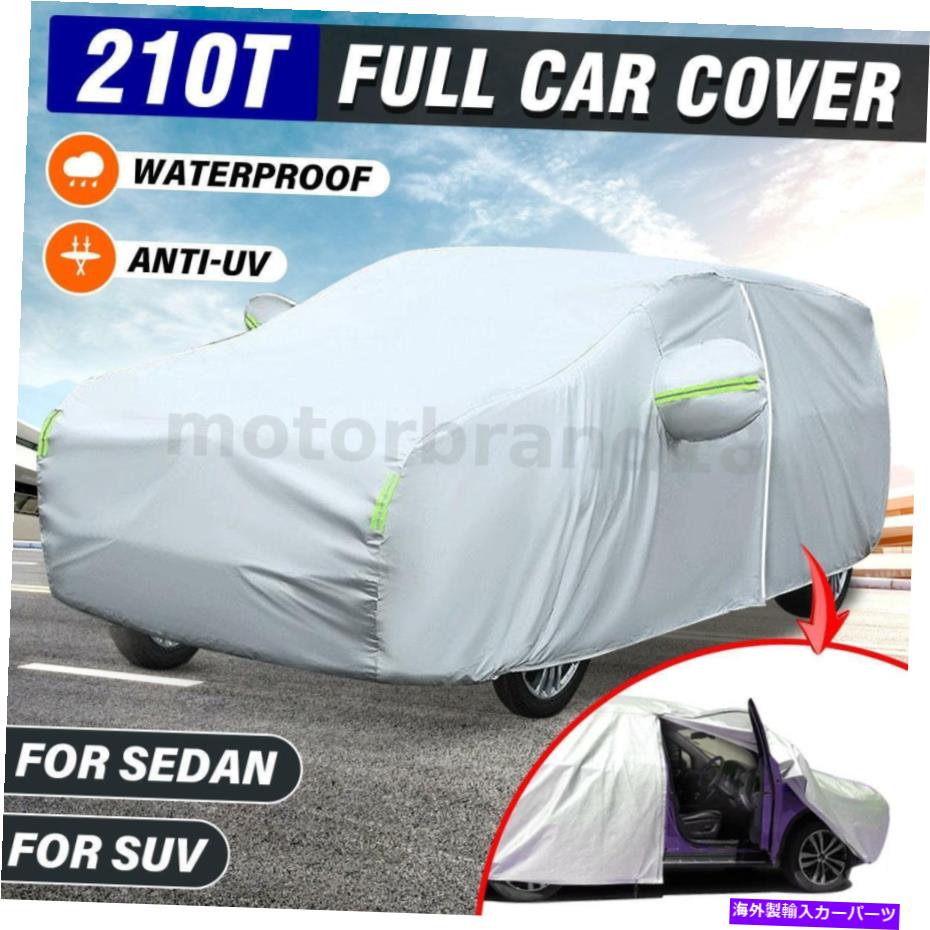 カーカバー 防水フルSUVカーカバーWサイドドアジッパーサンUVレインスノーダスト耐性 Waterproof Full SUV Car Cover w Side Door Zipper Sun UV Rain Snow Dust Resistant【並行輸入品】
