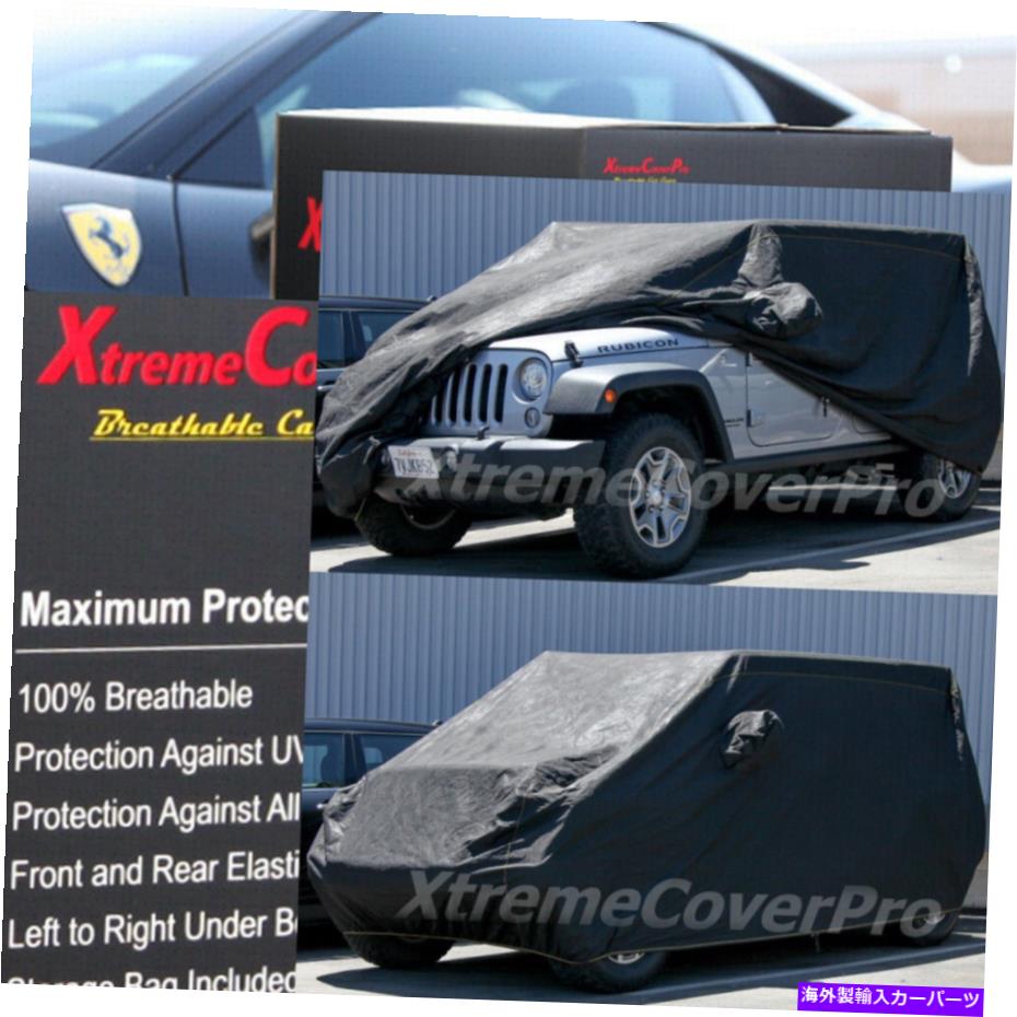 カーカバー 2014ジープラングラー4ドア無制限の通気性カーカバー付きミラーポケット付き 2014 Jeep Wrangler 4-DOOR Unlimited Breathable Car Cover w/ Mirror Pocket【並行輸入品】