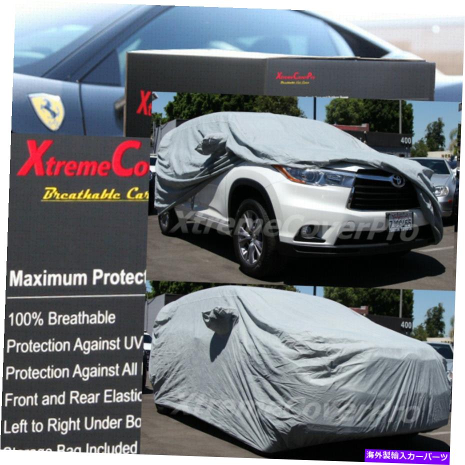 カーカバー 2020 2021 2022トヨタハイランダー通気性カーカバーw/ミラーポケットグレー 2020 2021 2022 TOYOTA HIGHLANDER BREATHABLE CAR COVER W/MIRROR POCKET GREY【並行輸入品】