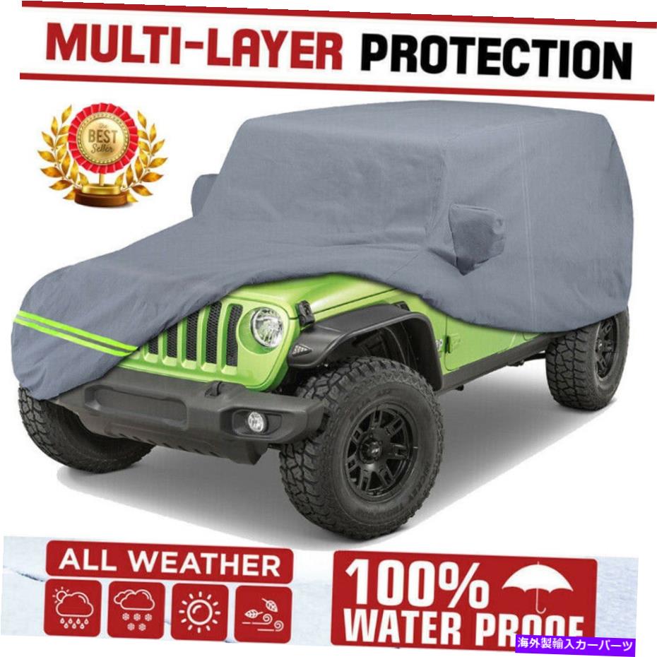 カーカバー 車のカバー6層2007-2022の耐久性のある布ジープJKラングラー無制限4ドア Car Cover 6 Layers Durable Cloth for 2007-2022 Jeep JK Wrangler Unlimited 4 Door【並行輸入品】