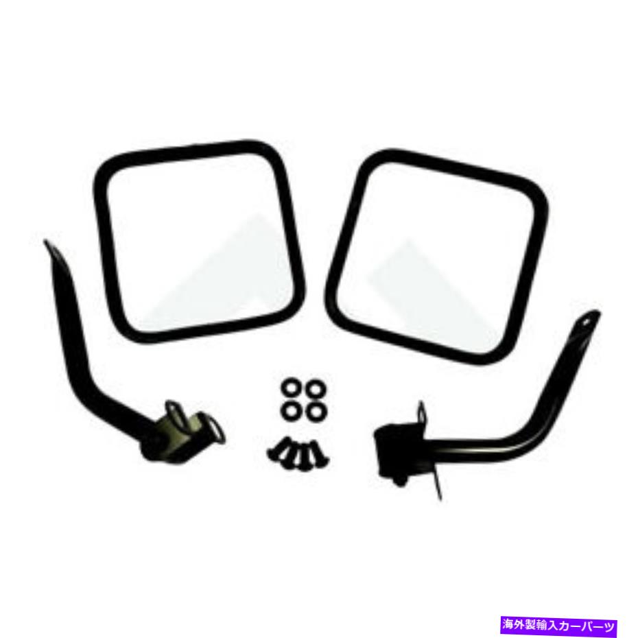 USミラー ジープCJラングラーYJブラックのサイドミラーキットペア1976-1995 RT30002 Side Mirror Kit PAIR for Jeep CJ Wrangler YJ Black 1976-1995 RT30002【並行輸入品】