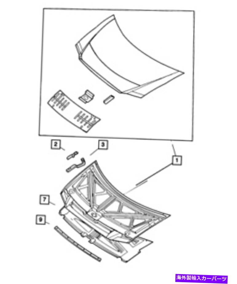 hinge 本物のモーパーフードヒンジ右4860686AA Genuine Mopar Hood Hinge Right 4860686AA【並行輸入品】