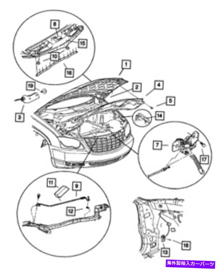 hinge 本物のモーパーフードボディハーフヒンジ右5054014AD Genuine Mopar Hood Body Half Hinge Right 5054014AD【並行輸入品】