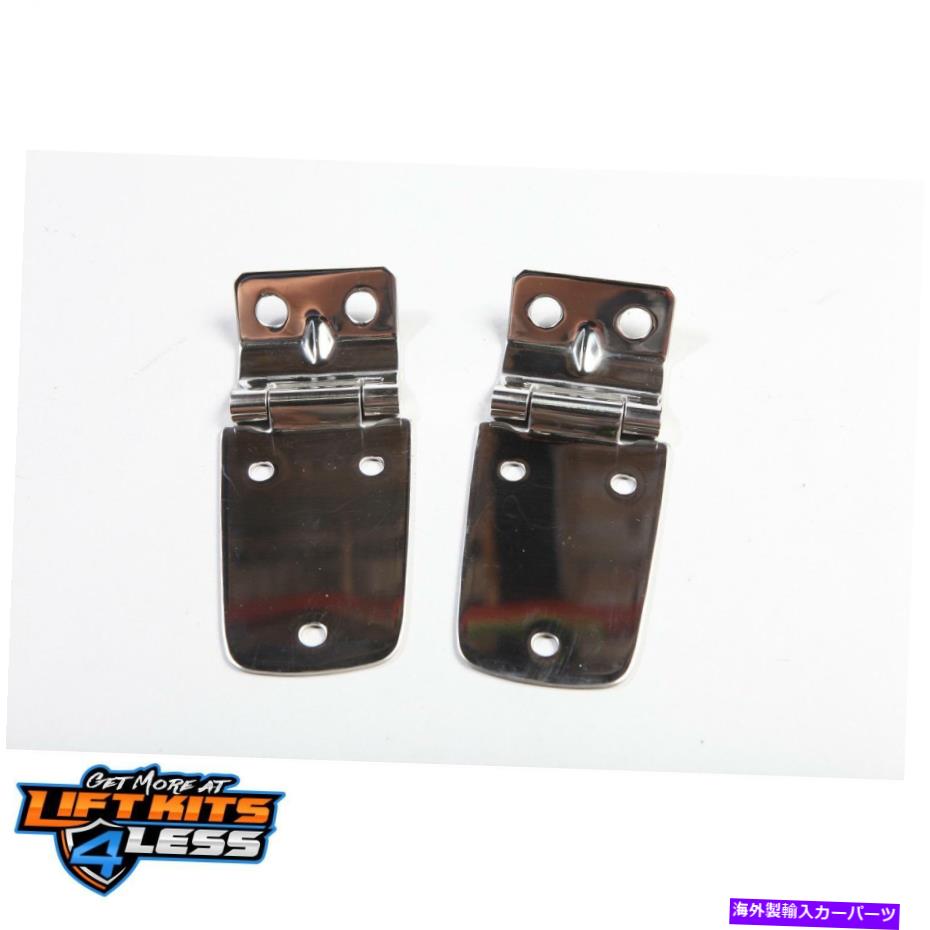 hinge 頑丈なリッジ11111.02 1997-06ジープラングラー（TJ）の磨かれたSSフードヒンジペア Rugged Ridge 11111.02 Polished SS Hood Hinge Pair for 1997-06 Jeep Wrangler (TJ)【並行輸入品】