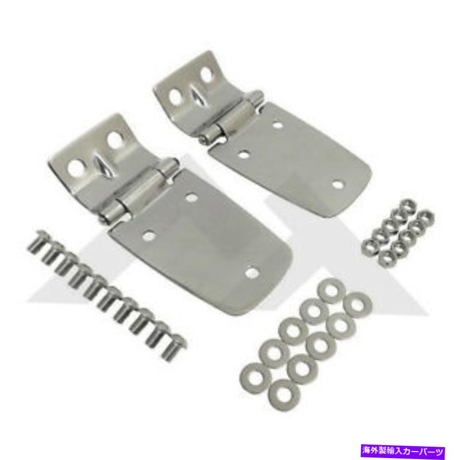 hinge フードはジープラングラーTJ 1997-2006ラフトレイルrt34057のためのステンレスにヒンジ Hood Hinges Stainless for Jeep Wrangler TJ 1997-2006 Rough Trail RT34057【並行輸入品】 41,685円