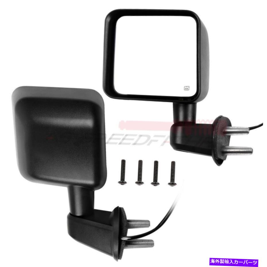 USミラー 2007-2017のブラックジープラングラーエクステリアミラーパワー左+右側 Black For 2007-2017 Jeep Wrangler Exterior Mirrors Power Heated Left+Right Side【並行輸入品】