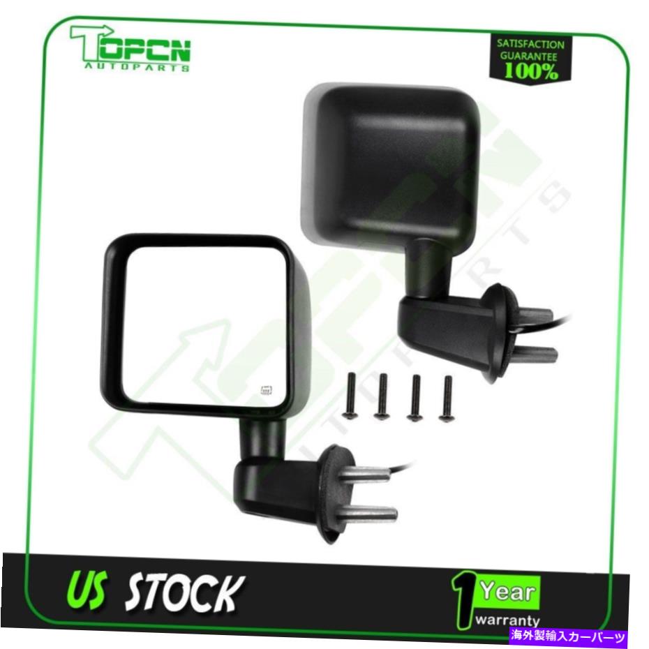 USミラー 07-17の2のセットジープラングラーペアブラックミラーマニュアルフォールドパワー加熱 Set of 2 For 07-17 Jeep Wrangler Pair Black Mirrors Manual Fold Power Heated【並行輸入品】