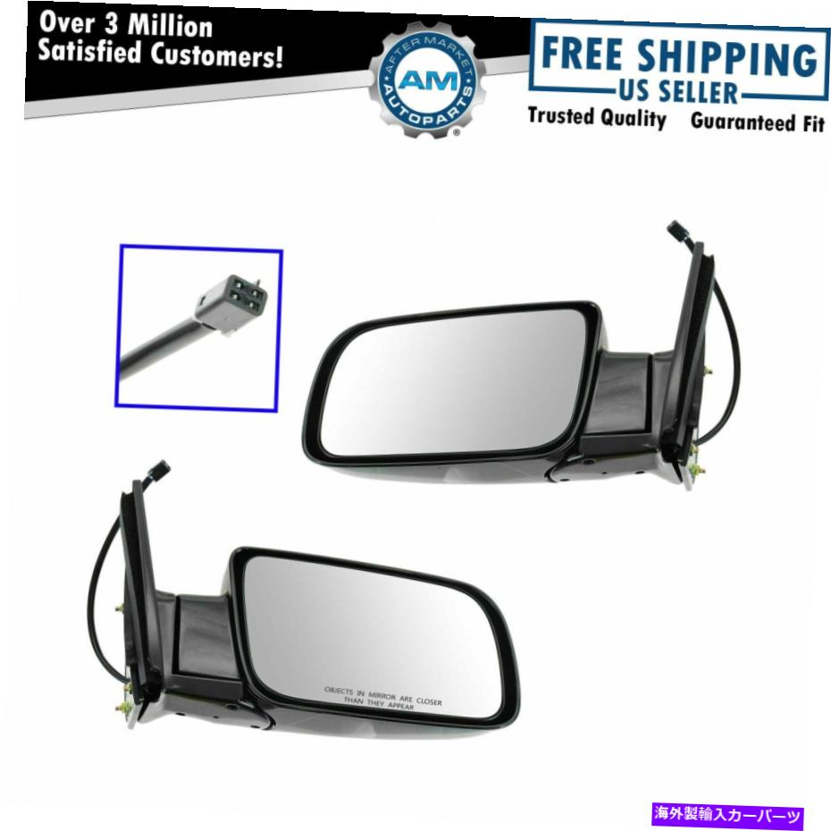 USミラー ミラーパワーブラック折りたたみ左/右ペアチェビーGMCピックアップトラック用 Mirrors Power Black Folding Left/Right Pair Set for Chevy GMC Pickup Truck【並行輸入品】
