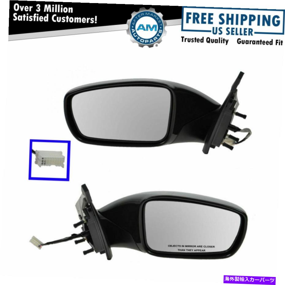 USミラー サイドビューミラー11-13ソナタ用のパワースムーズな黒い左と右ペアセット Side View Mirrors Power Smooth Black Left & Right Pair Set for 11-13 Sonata【並行輸入品】