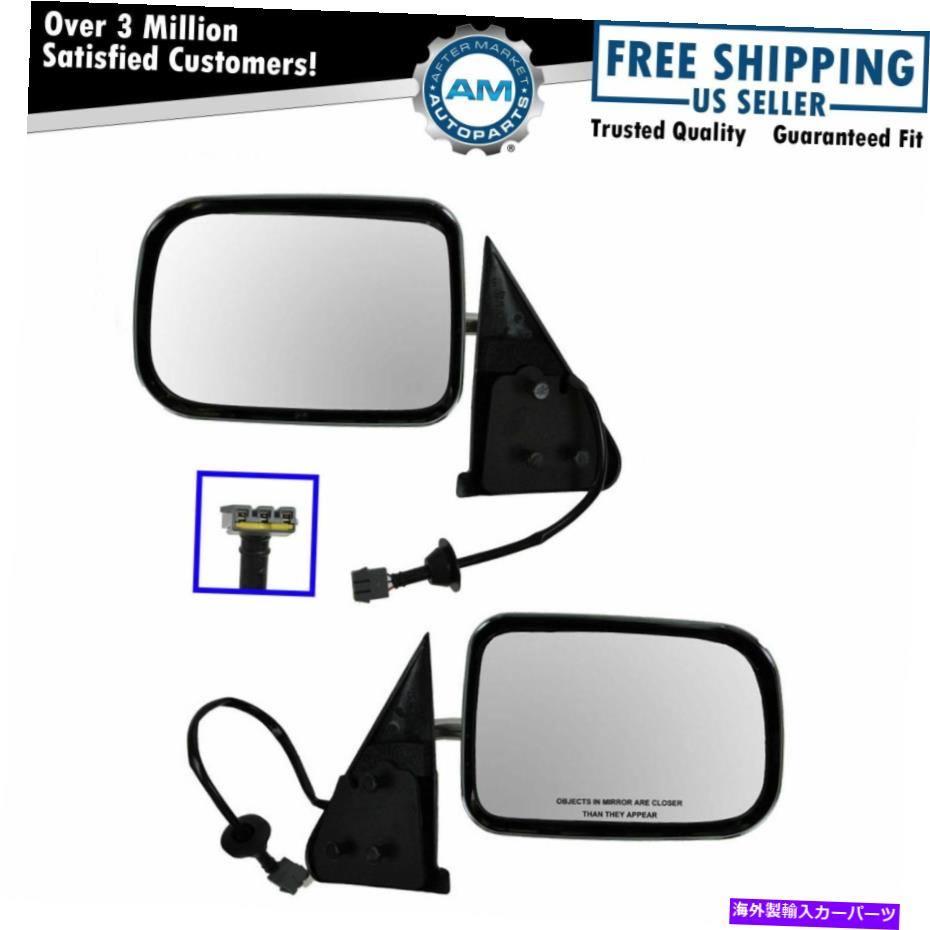 USミラー パワーサイドビューミラー94-97ラムピックアップトラック用にセット左＆右ペア Power Side View Mirrors Chrome Left & Right Pair Set for 94-97 Ram Pickup Truck【並行輸入品】