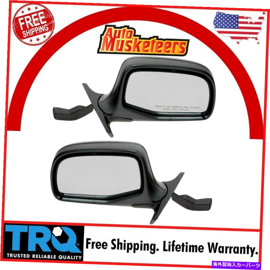 USミラー TRQマニュアルサイドビューミラーFシリーズトラック用のChrome＆Black Left＆Rightペア TRQ Manual Side View Mirrors Chrome & Black Left & Right Pair for F-Series Truck【並行輸入品】