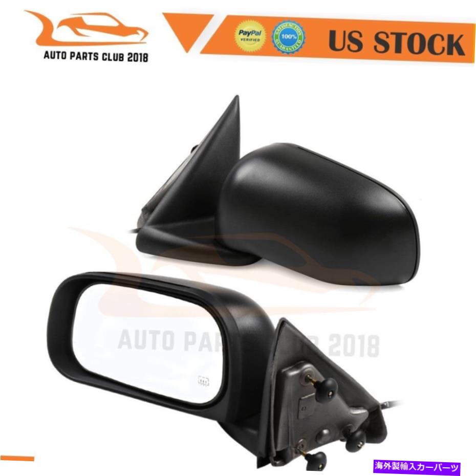 USミラー 2005-11ダッジダコタドライバー+乗客サイドパワー加熱ブラックミラー For 2005-11 Dodge Dakota Driver+Passenger Side Power Heated Black Mirrors【並行輸入品】