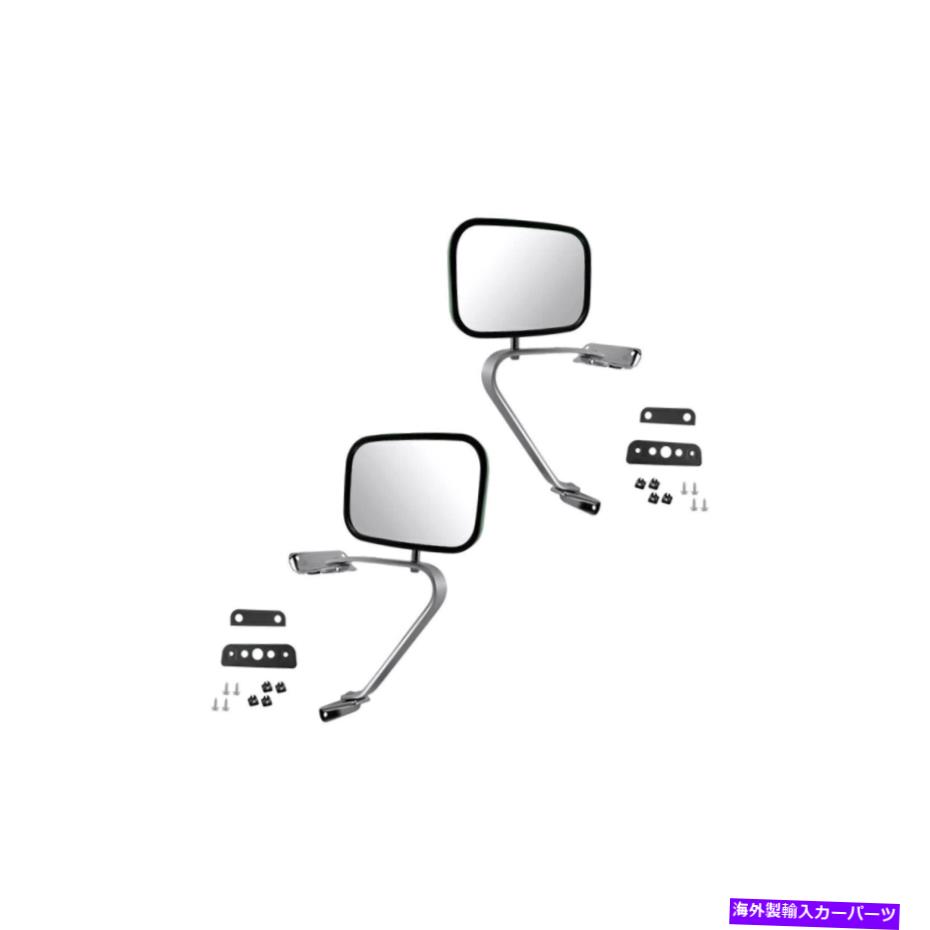 USミラー サイドビューマニュアルミラーフォードピックアップトラック用のステンレス鋼ペア Side View Manual Mirrors Stainless Steel Pair For Ford Pickup Truck【並行輸入品】