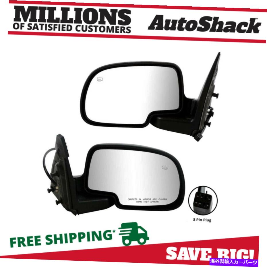 USミラー サイドビューミラーは、シボレータホシルバラド1500 6.0l用のパワー加熱ブラックペア2 Side View Mirrors Power Heated Black Pair 2 for Chevy Tahoe Silverado 1500 6.0L【並行輸入品】