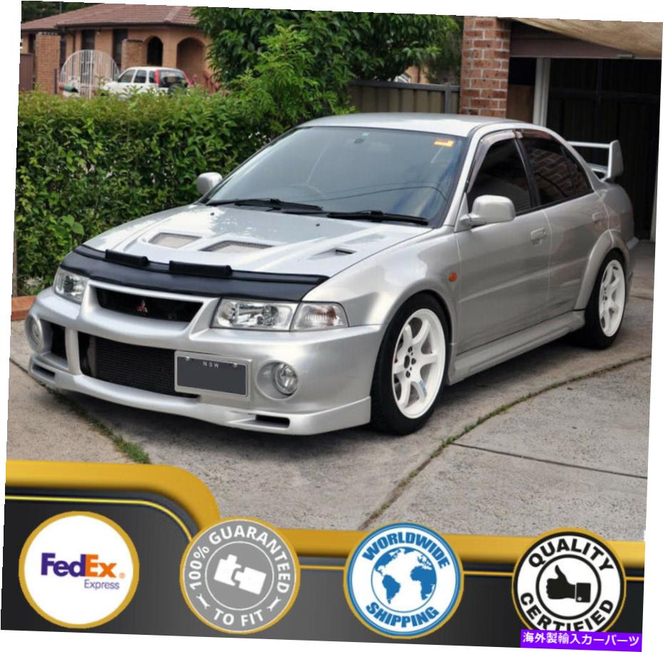 カーカバー Mitsubishi Lancer Evo v 5 VI 6 99 00 01 1999 2000 2001のカーボンネットフッドブラジャー Car Bonnet Hood Bra For MITSUBISHI Lancer EVO V 5 VI 6 99 00 01 1999 2000 2001【並行輸入品】