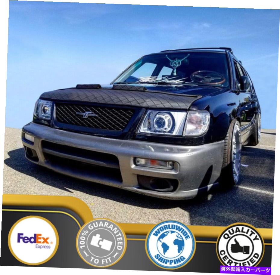 カーカバー Subaru Forester 1999 1999 2000 98 99 00のためのカーボンネットブラジャー Car Bonnet Hood Bra For SUBARU FORESTER 1998 1999 2000 98 99 00【並行輸入品】