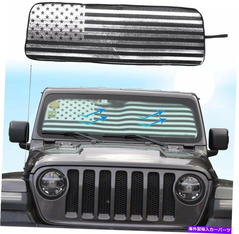 サンシェード フロントフロントガラスサンシェードサンシェードジープラングラーJL JLU 2018+のためのヒートバイザー Front Windshield Sunshade Sun Shade Heat Visor for Jeep Wrangler JL JLU 2018+【並行輸入品】