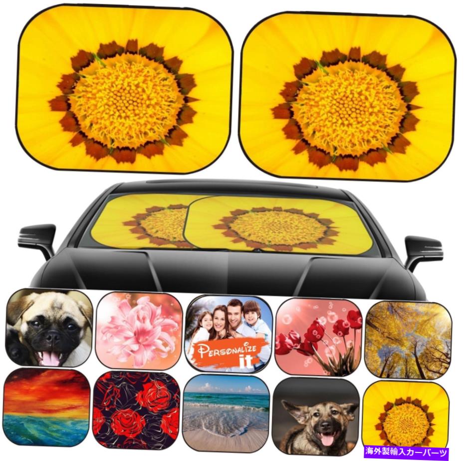 サンシェード 車のフロントガラスサンシェード2 PCユニバーサルフィット画像20493003 POのマクロシュート Car Windshield Sunshade 2 pc Universal Fit Image 20493003 Macro shoot of the po【並行輸入品】