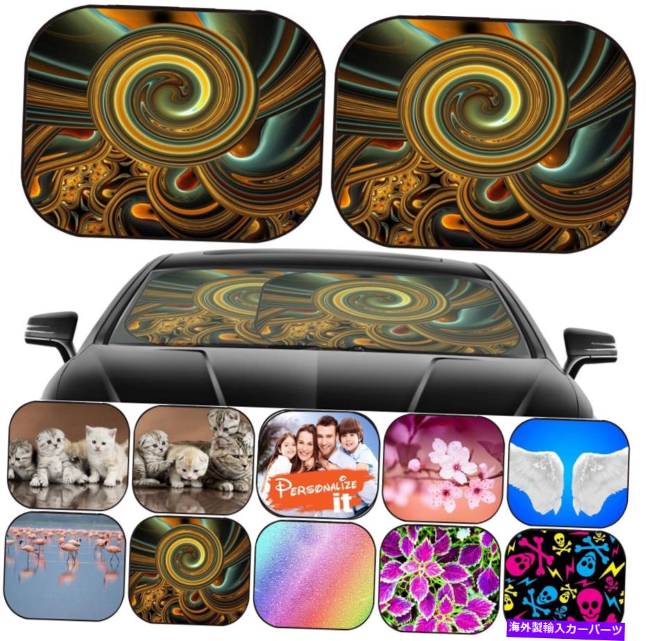 サンシェード フロントガラス日陰2PCユニバーサルフィット画像26504110コンピューター生成FR Windshield Sun Shade 2 pc Universal Fit Image 26504110 Computer generated fr【並行輸入品】