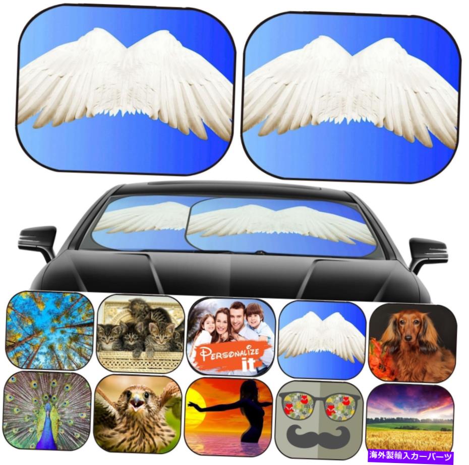 サンシェード フロントガラスカバーサンシェード2 PCユニバーサルフィット画像2894592エンジェルウィングス Windshield Cover Sun Shade 2 pc Universal Fit Image 2894592 Angel wings that eve【並行輸入品】