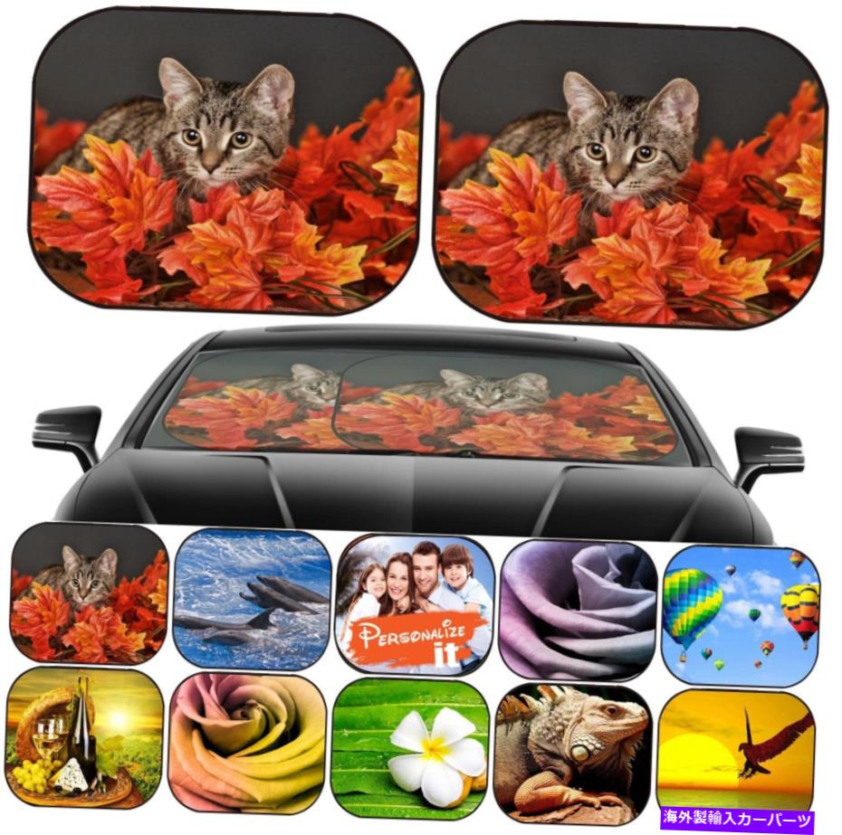 サンシェード 車のフロントガラスサンシェード2 PCユニバーサルフィット画像23567610美しい若いタビー Car Windshield Sun Shade 2 pc Universal Fit Image 23567610 Beautiful young tabby【並行輸入品】