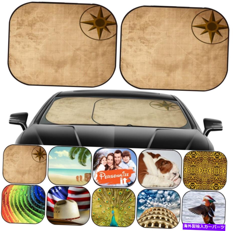 サンシェード サンシェードカーフロントガラス2 PCユニバーサルフィットイメージ2799872空の古い紙のテキスト Sun Shade Car Windshield 2 pc Universal Fit Image 2799872 Empty old paper textur【並行輸入品】