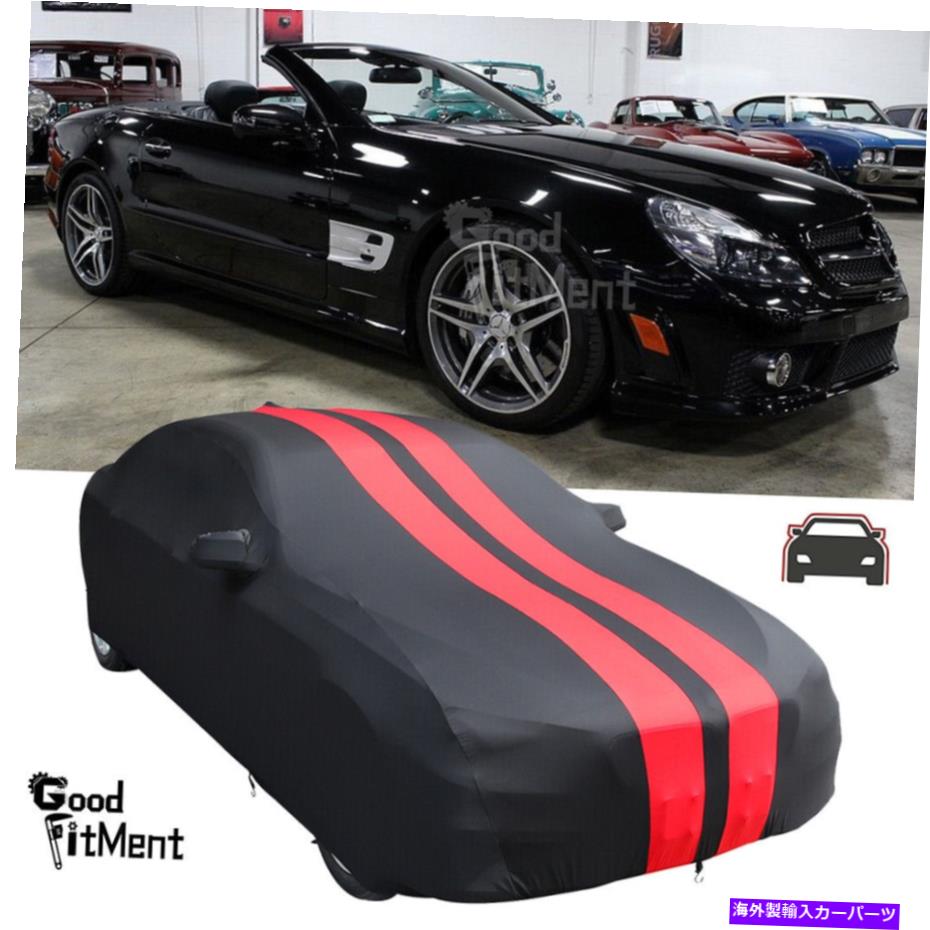カーカバー メルセデスベンツSL AMGカーカバーストレッチサテンスクラッチダストプルーフインドアブラック用 For Mercedes-Benz SL AMG Car Cover Stretch Satin Scratch Dustproof Indoor Black【並行輸入品】