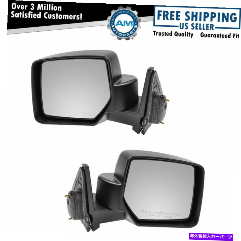 USミラー サイドビューミラーマニュアルテクスチャブラックLH＆RHペアセット07-17ジープパトリオット Side View Mirrors Manual Textured Black LH & RH Pair Set for 07-17 Jeep Patriot【並行輸入品】