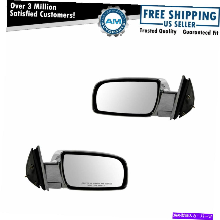 USミラー ミラーマニュアルブレザー用のすべてのクロムペアセットC Kピックアップトラックタホ郊外 Mirror Manual All Chrome Pair Set for Blazer C K Pickup Truck Tahoe Suburban【並行輸入品】