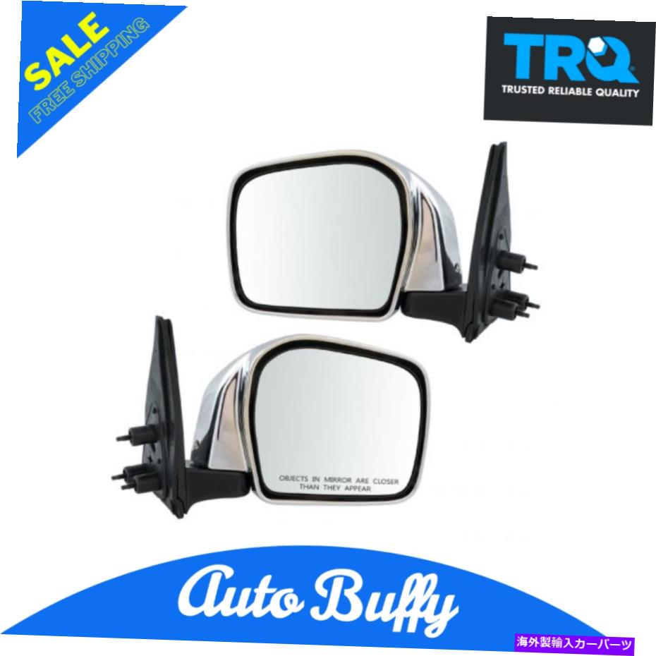 USミラー TRQミラーマニュアルクロムスムースブラックペアセット2の01-04トヨタタコマNEW TRQ Mirror Manual Chrome Smooth Black Pair Set of 2 for 01-04 Toyota Tacoma New【並行輸入品】