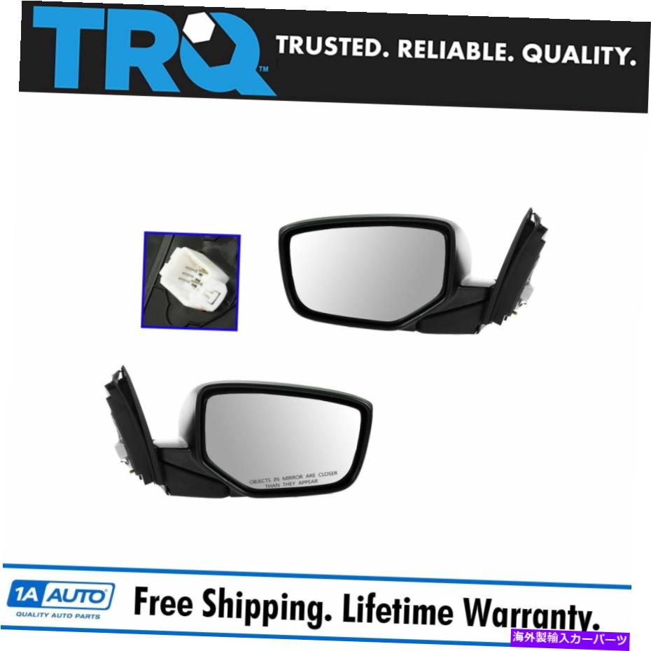 USミラー TRQサイドビューミラーパワー08-12ホンダアコードクーペ用の滑らかなブラックセット TRQ Side View Mirror Power Heated Smooth Black Set for 08-12 Honda Accord Coupe【並行輸入品】