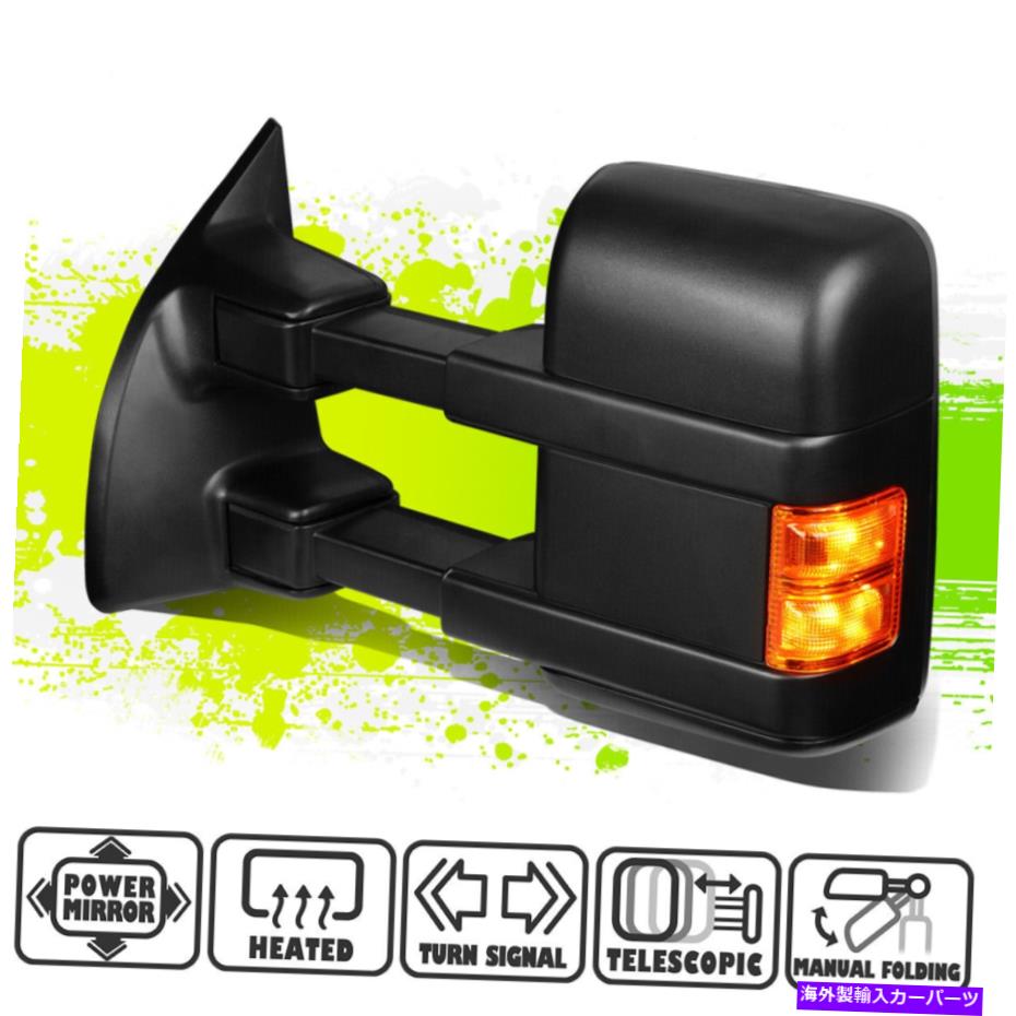 USミラー F250-F550 SD 08-16用の左側に搭載された加熱型アンバーLED信号牽引ミラー Left Side Powered Heated Amber LED Signal Towing Mirror for F250-F550 SD 08-16【並行輸入品】